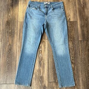 Levi Strauss Signature Mid Rise Straight Blue Jeans Womens Size 14